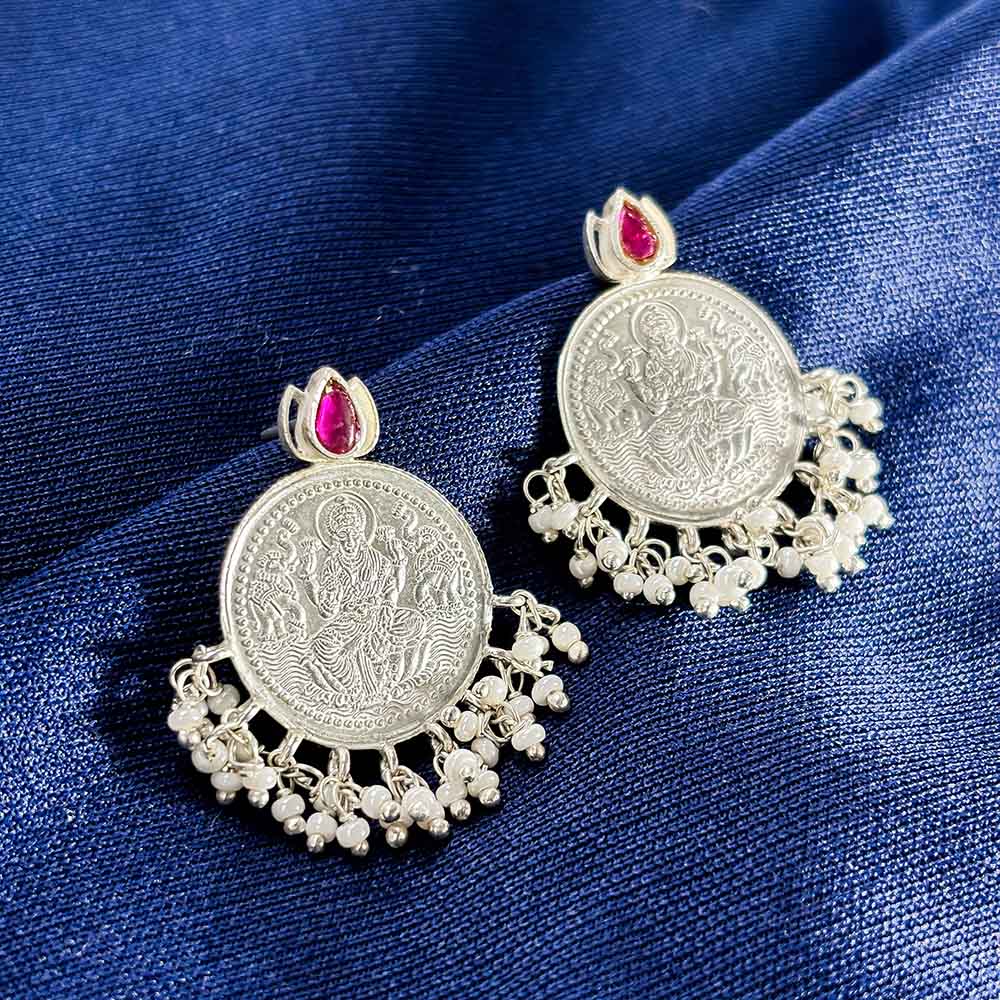 999 silver dhanlakshmi earring