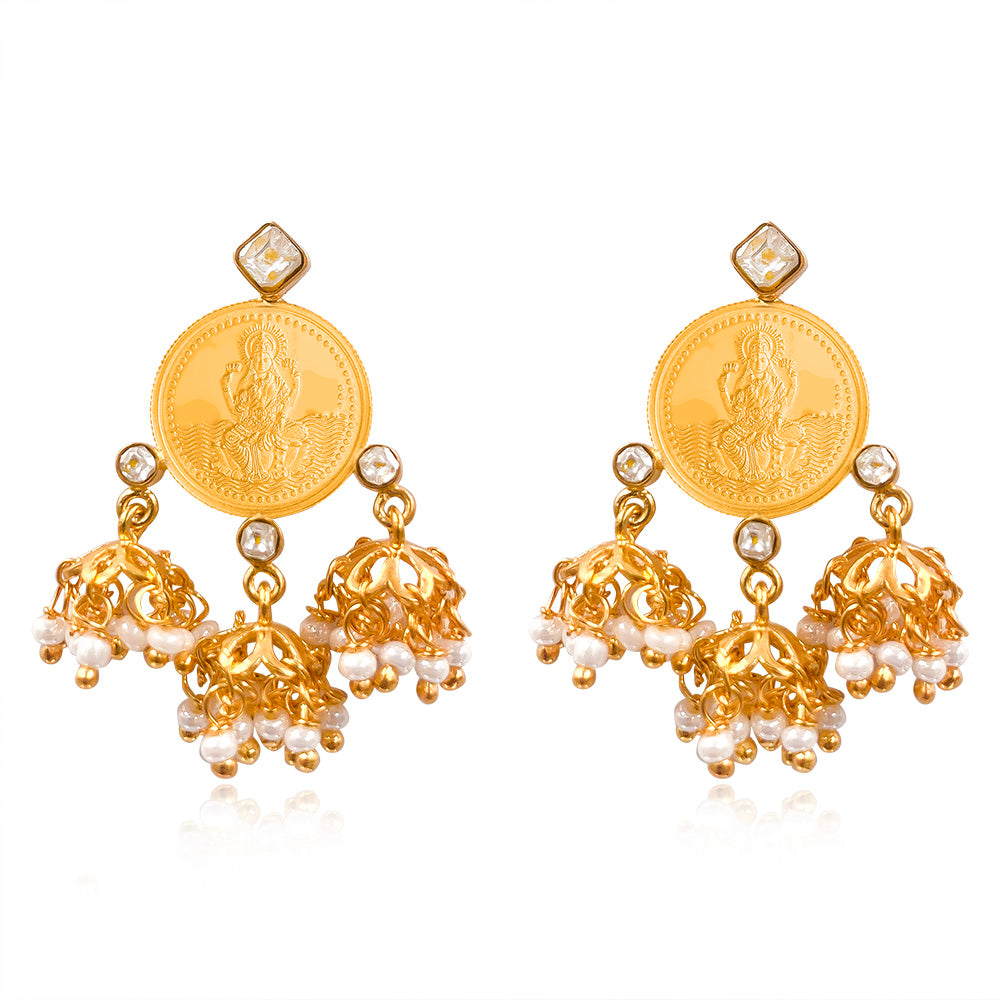 Kuber 999 Silver Dangling Jhumki Earrings