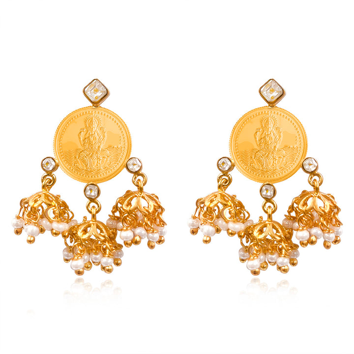 Kuber 999 Silver Dangling Jhumki Earrings