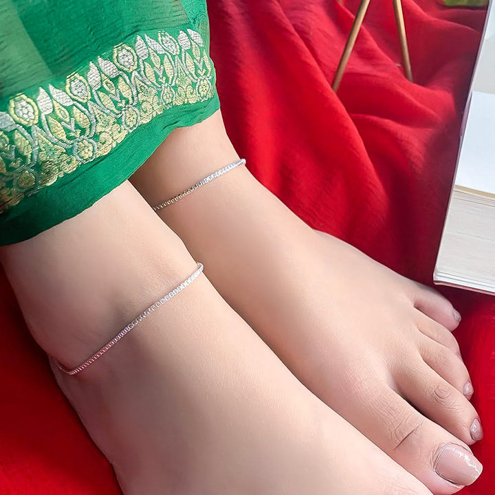 Silver Dainty Elegance Anklet