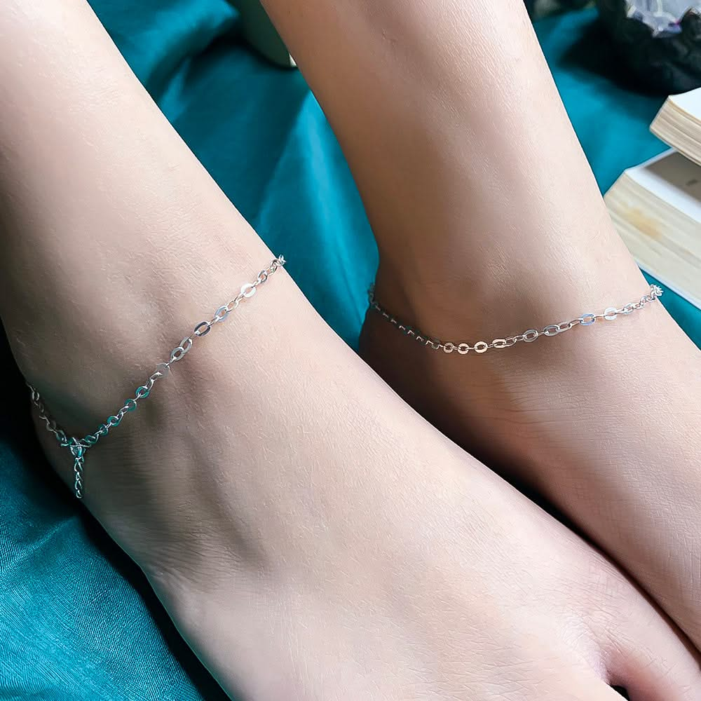 Silver Forever Linked Anklet