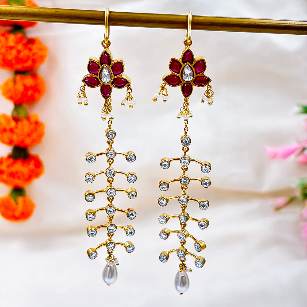 Silver Graceful Loop Sui Dhaga earring