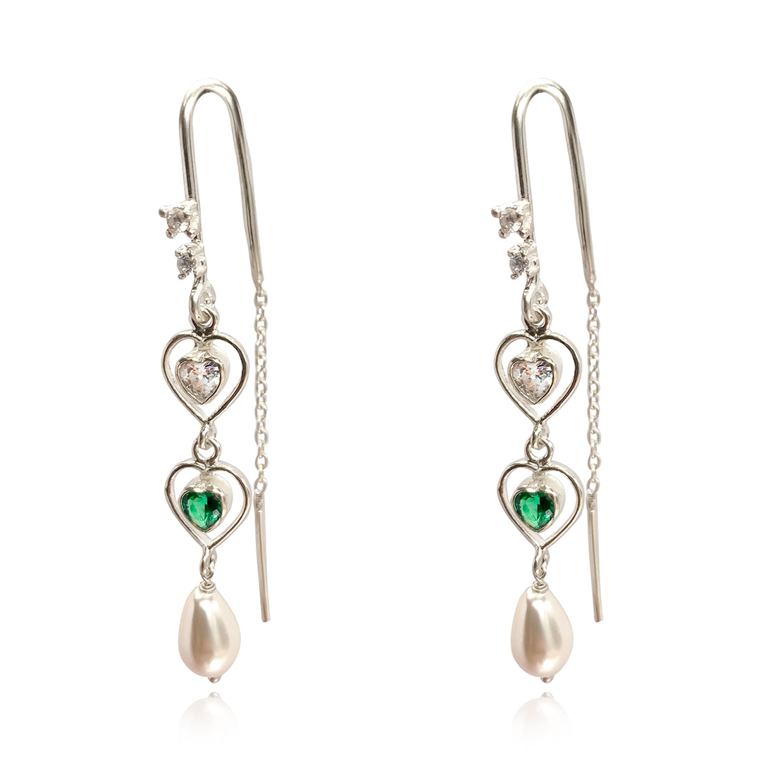 92.5 Sterling Silver Heart Earring