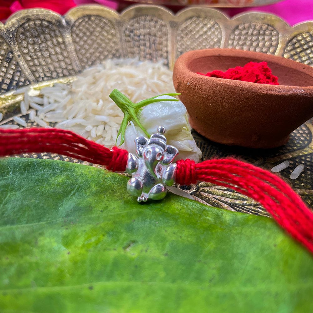 Pure 92.5 Silver Ganesha Rakhi