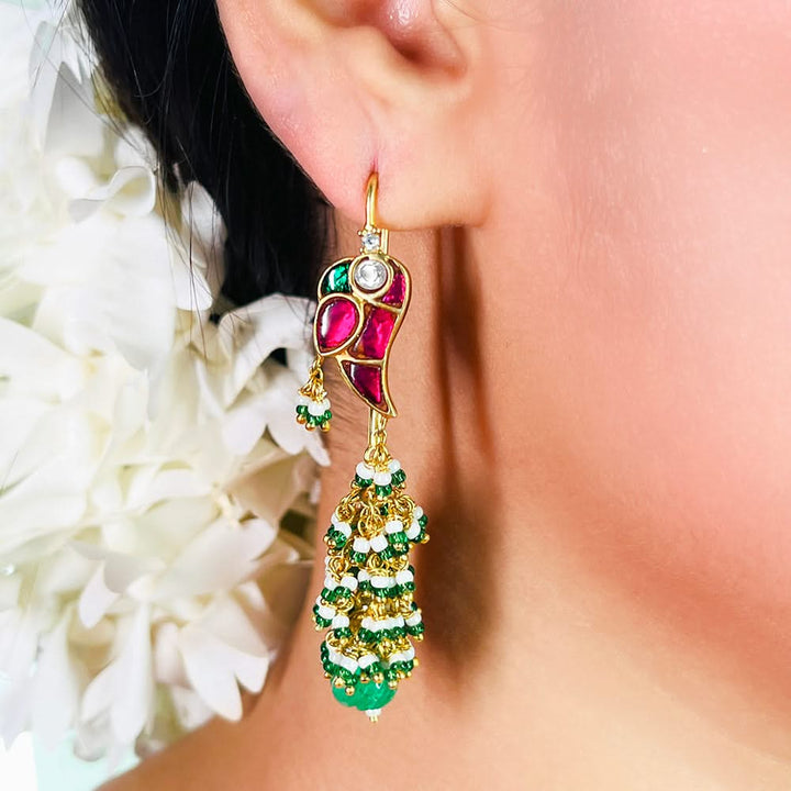 Mithu Guava Pure 925 Silver Sui Dhaga Earrings