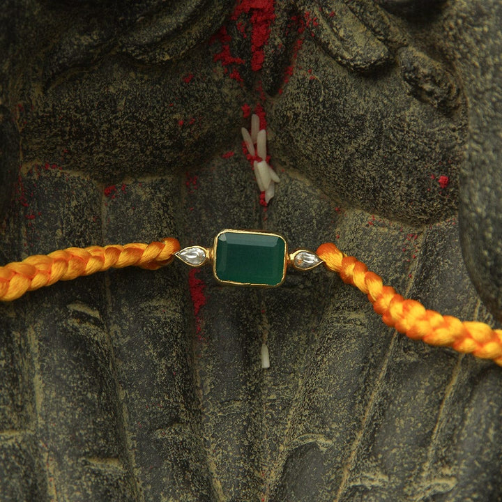 92.5 silver Green Rakhi