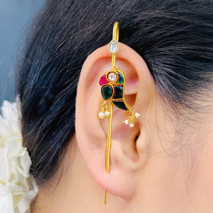 Mithu Silver 24k Gold Plated Needle Earcuff