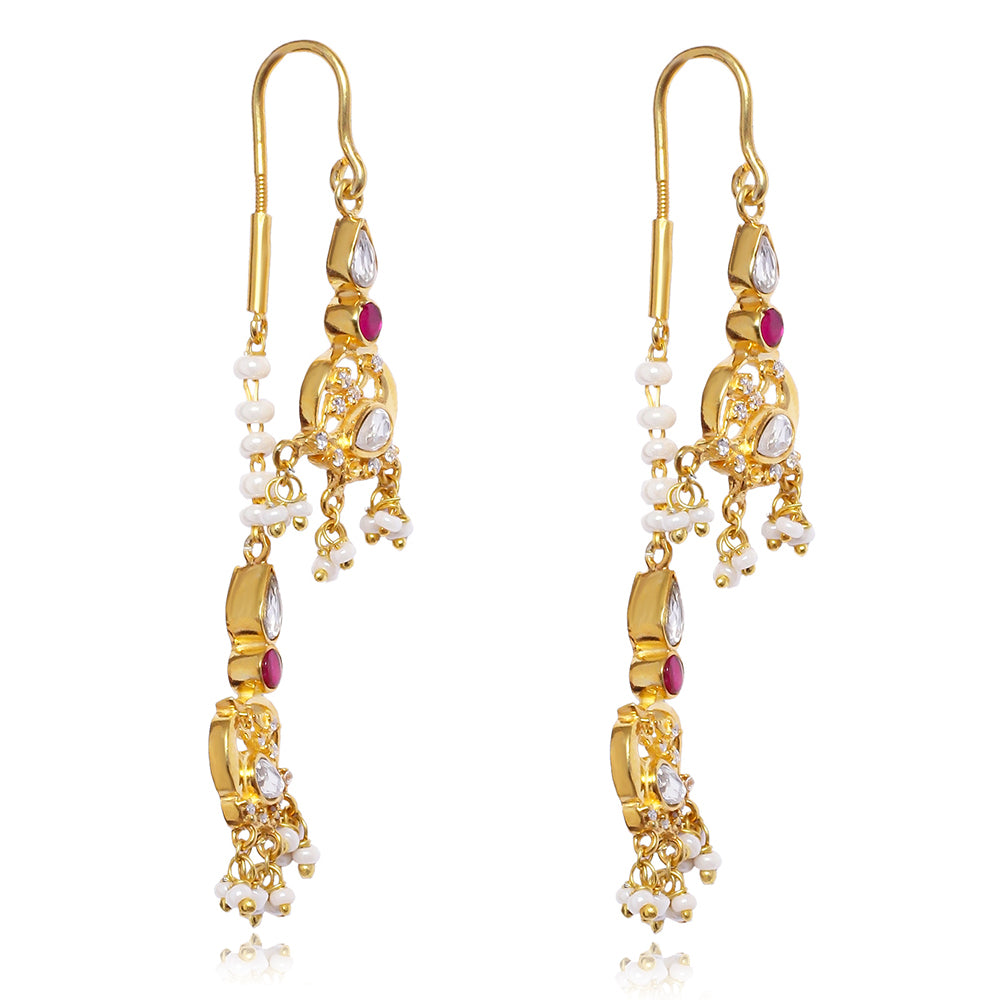 Double swan 92.5 Silver Sui Dhaga Earrings