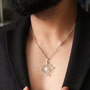 Silver Mens Chain With Star Pendant