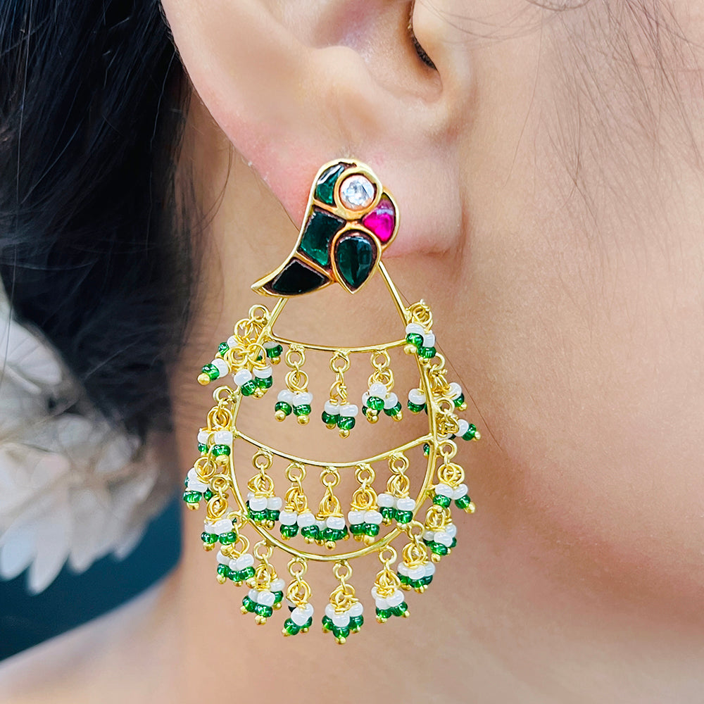 Mithu Dancing Pearl Silver 24k Gold Plated Earrings