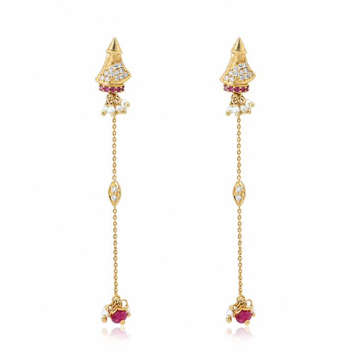925 Silver Patakha Anar Drop Danglers