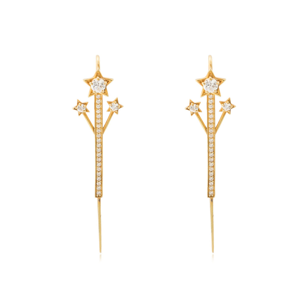 925 Silver Patakha Phooljhadi Needle Ear Cuffs