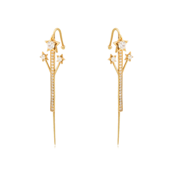 925 Silver Patakha Phooljhadi Needle Ear Cuffs