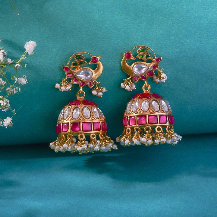 Pure 92.5 Silver Swan Jhumki Earrings