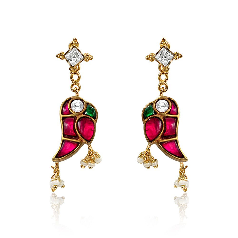 Mithu Silver 24k Gold Plated Stud Earrings