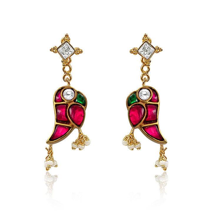 Mithu Silver 24k Gold Plated Stud Earrings