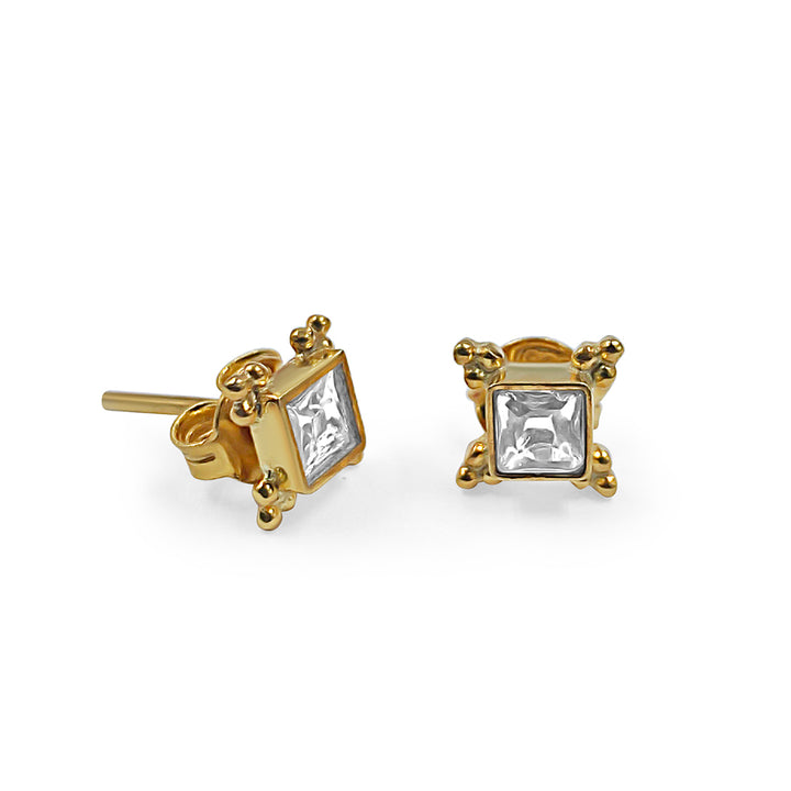 Mithu Silver 24k Gold Plated Stud Earrings