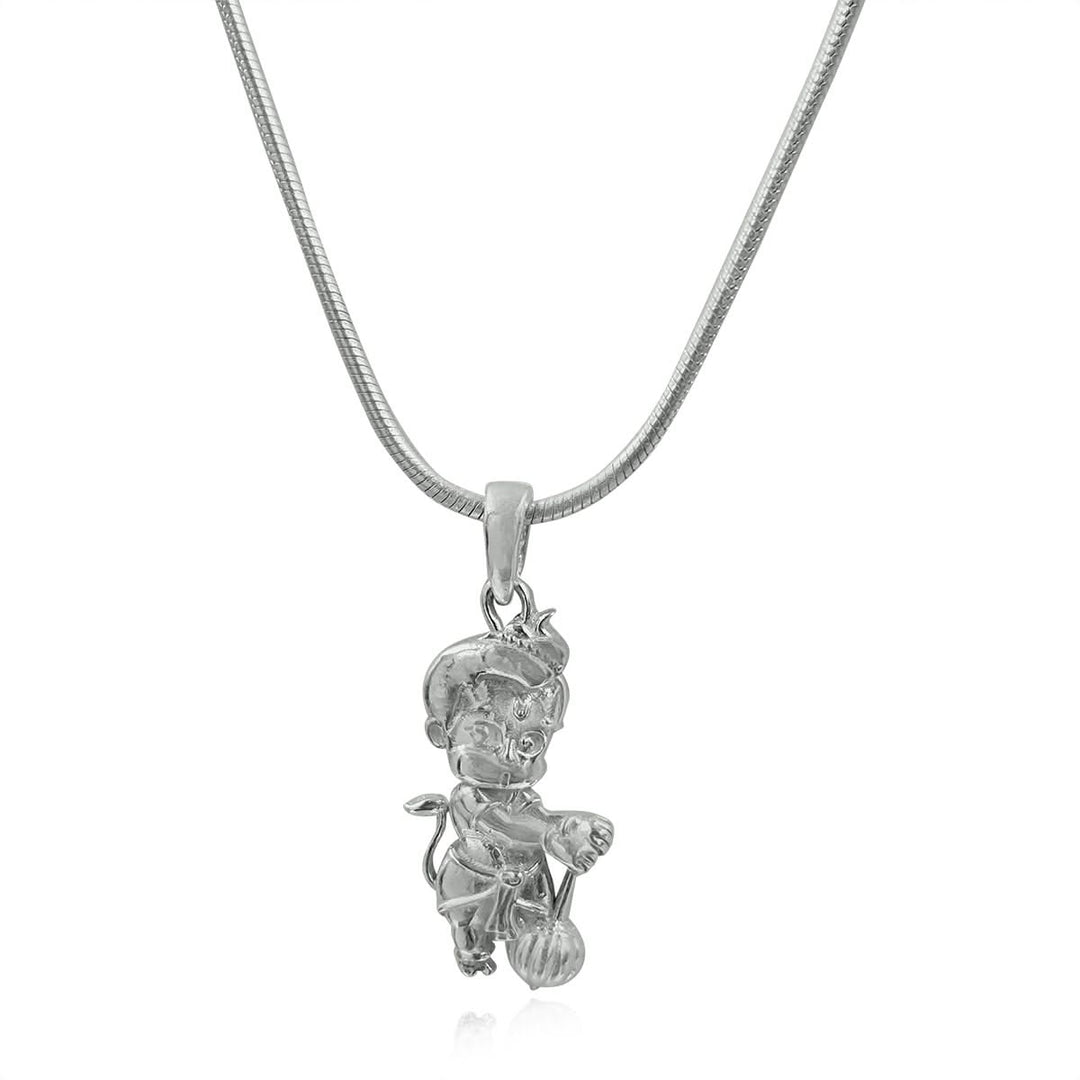 92.5 silver bal hanuman pendant with chain.