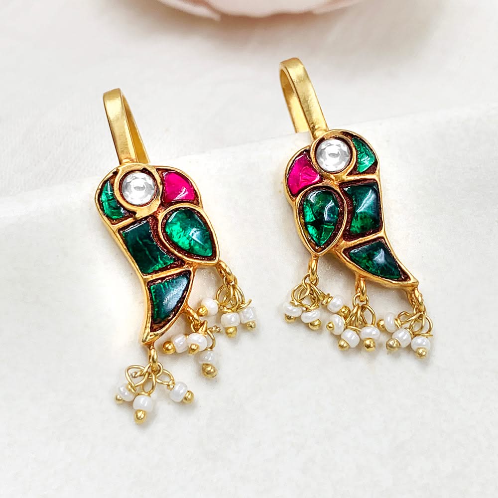 Mithu Silver 24k Gold Plated Clip on Bugadi/Earcuff