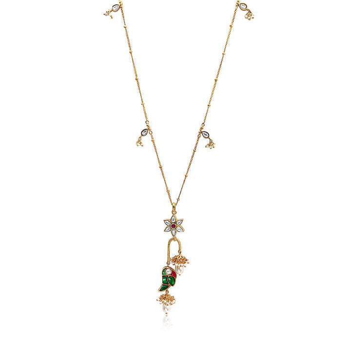 Mithu Flower Charm Silver 24k Gold Plated Necklace