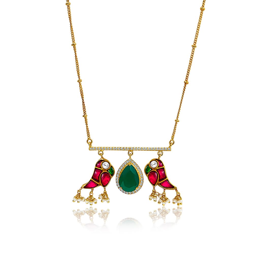 Mithu Pure 925 Silver 24k Gold Plated Necklace