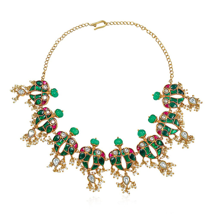 Mithu Love Bird Silver 24k Gold Plated Necklace