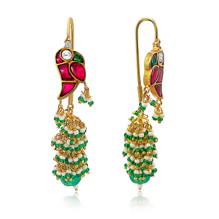 Mithu Guava Pure 925 Silver Sui Dhaga Earrings