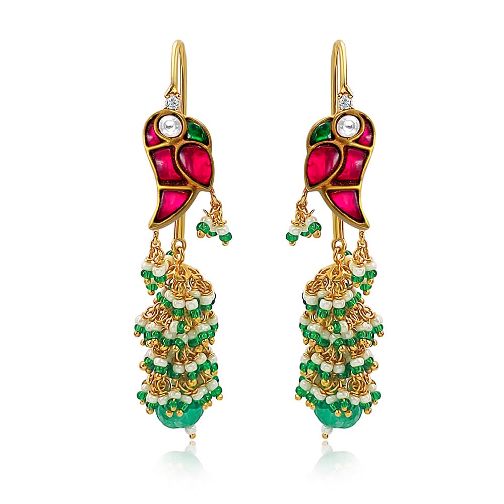 Mithu Guava Pure 925 Silver Sui Dhaga Earrings