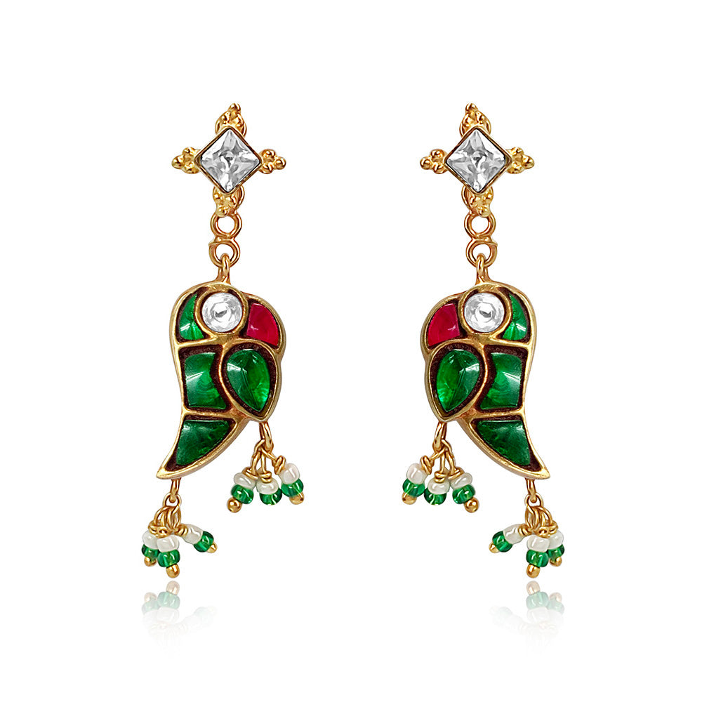 Mithu Silver 24k Gold Plated Stud Earrings