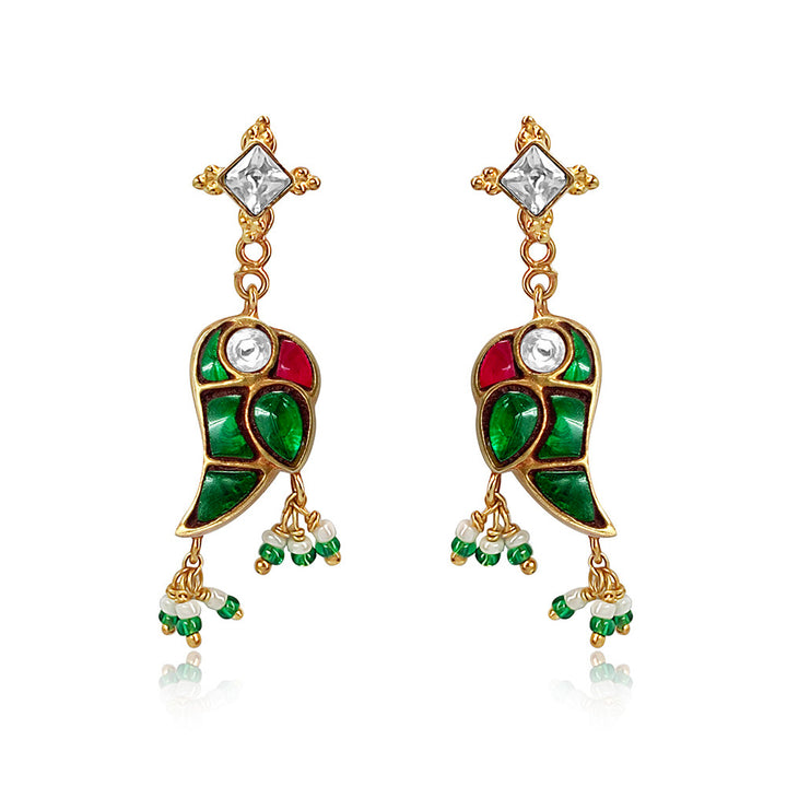 Mithu Silver 24k Gold Plated Stud Earrings