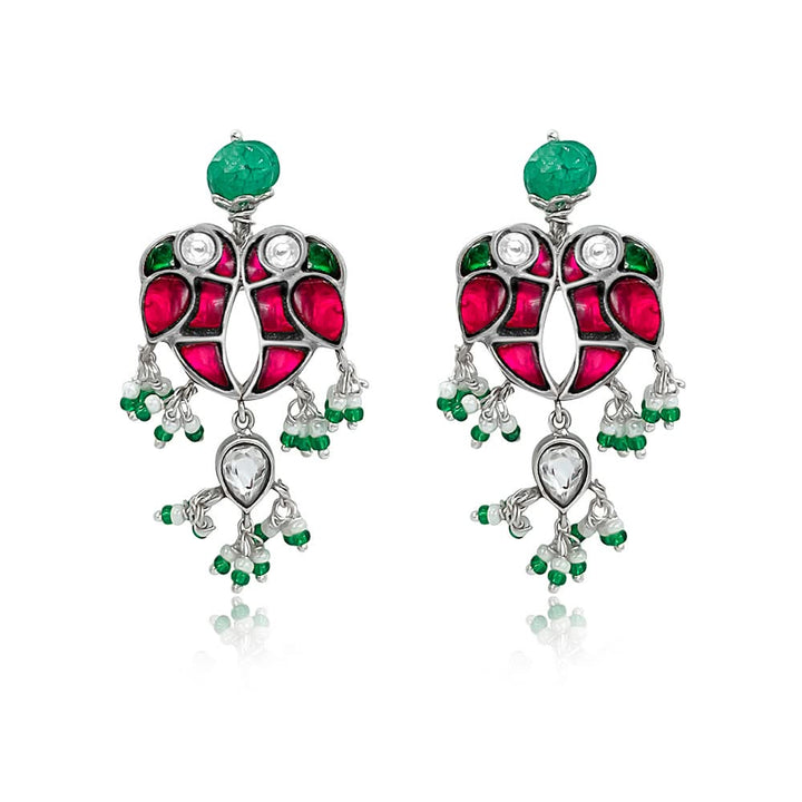 Mithu Love Bird Silver Earrings