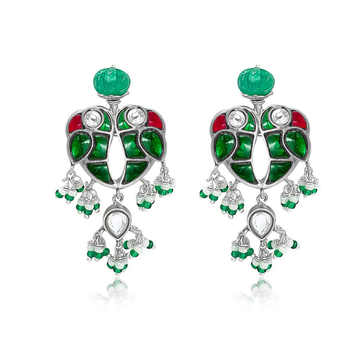 Mithu Love Bird Silver Earrings