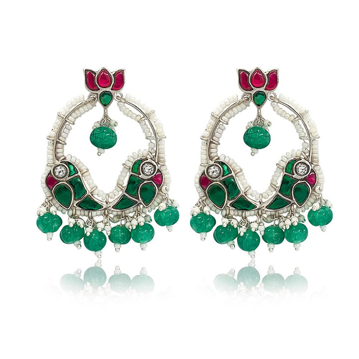 Mithu Silver Silver Chand Bali Earrings