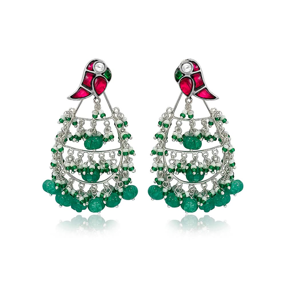 Mithu Dancing Pearl Silver Earrings