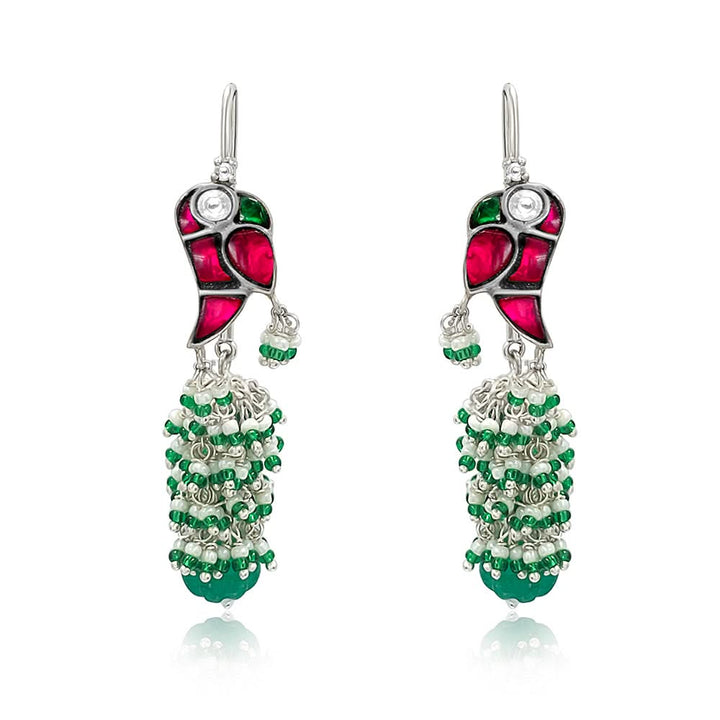 Mithu Guava Silver Sui Dhaga Earrings