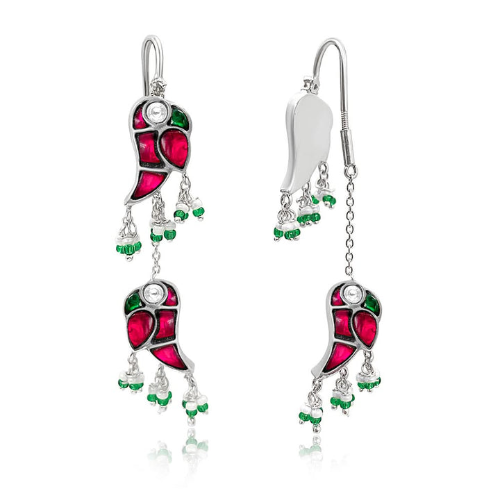 Double Mithu Silver Sui Dhaga Earrings