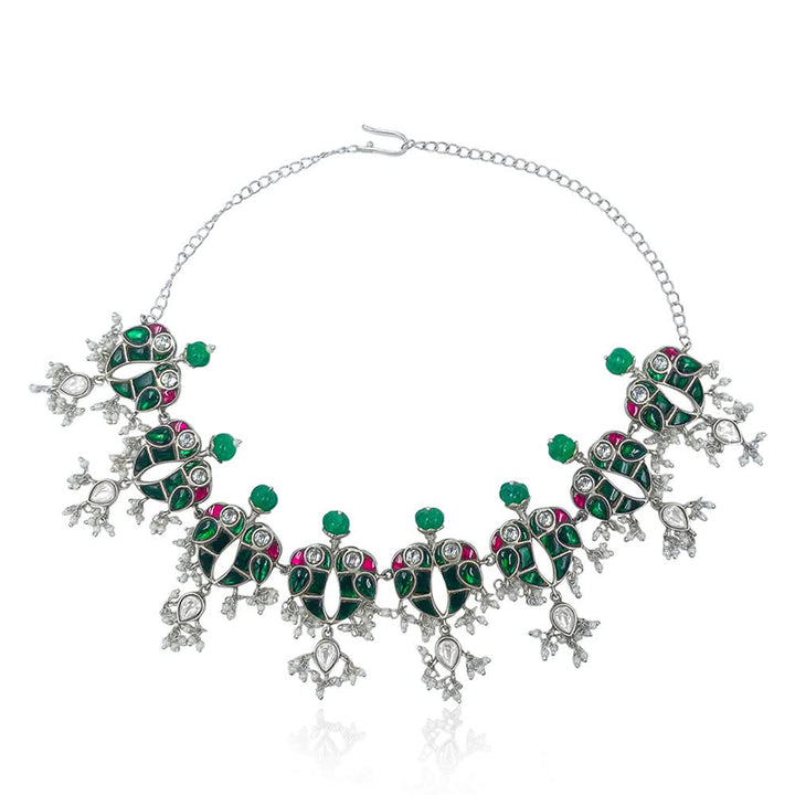 Mithu Love Bird Silver Necklace