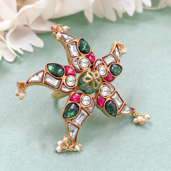 Mithu Silver 24k Gold Plated Naayaab Ring