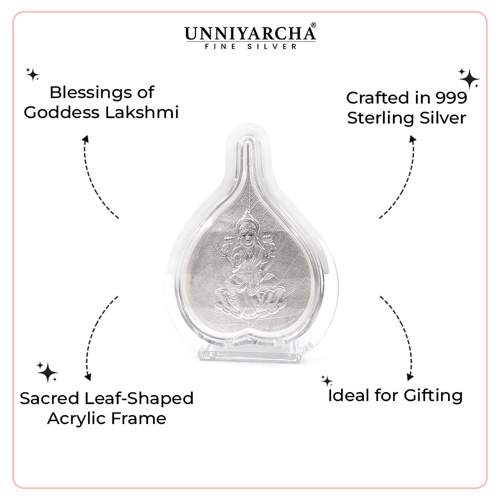 999 Pure Silver Goddess Laxmi Paan Keepsake