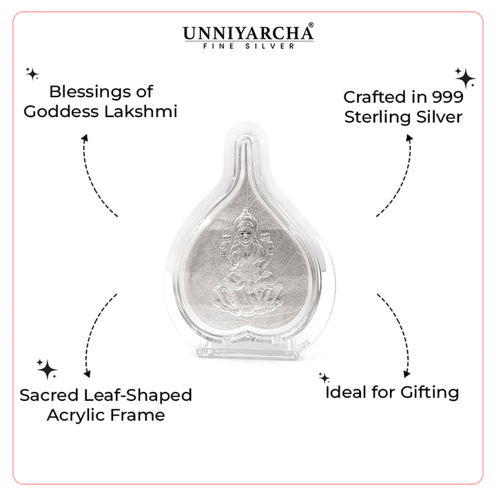 999 Pure Silver Goddess Laxmi Paan Keepsake