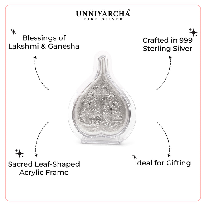 999 Pure Silver Betel Laxmi-Ganesha Keepsake
