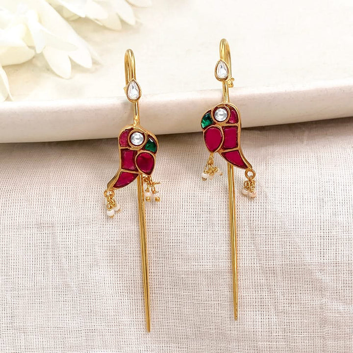 Mithu Silver 24k Gold Plated Needle Earcuff