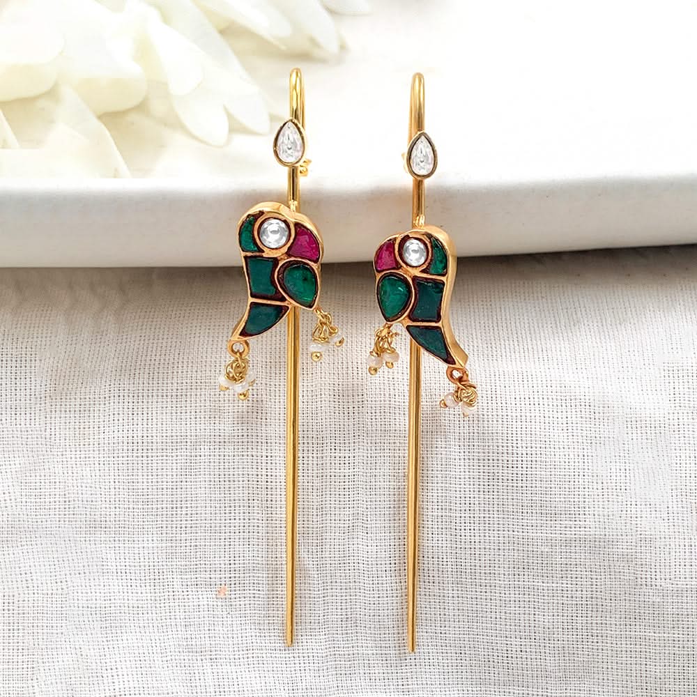 Mithu Silver 24k Gold Plated Needle Earcuff