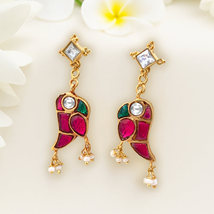 Mithu Silver 24k Gold Plated Stud Earrings