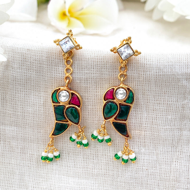 Mithu Silver 24k Gold Plated Stud Earrings