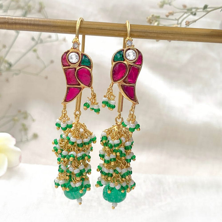 Mithu Guava Pure 925 Silver Sui Dhaga Earrings