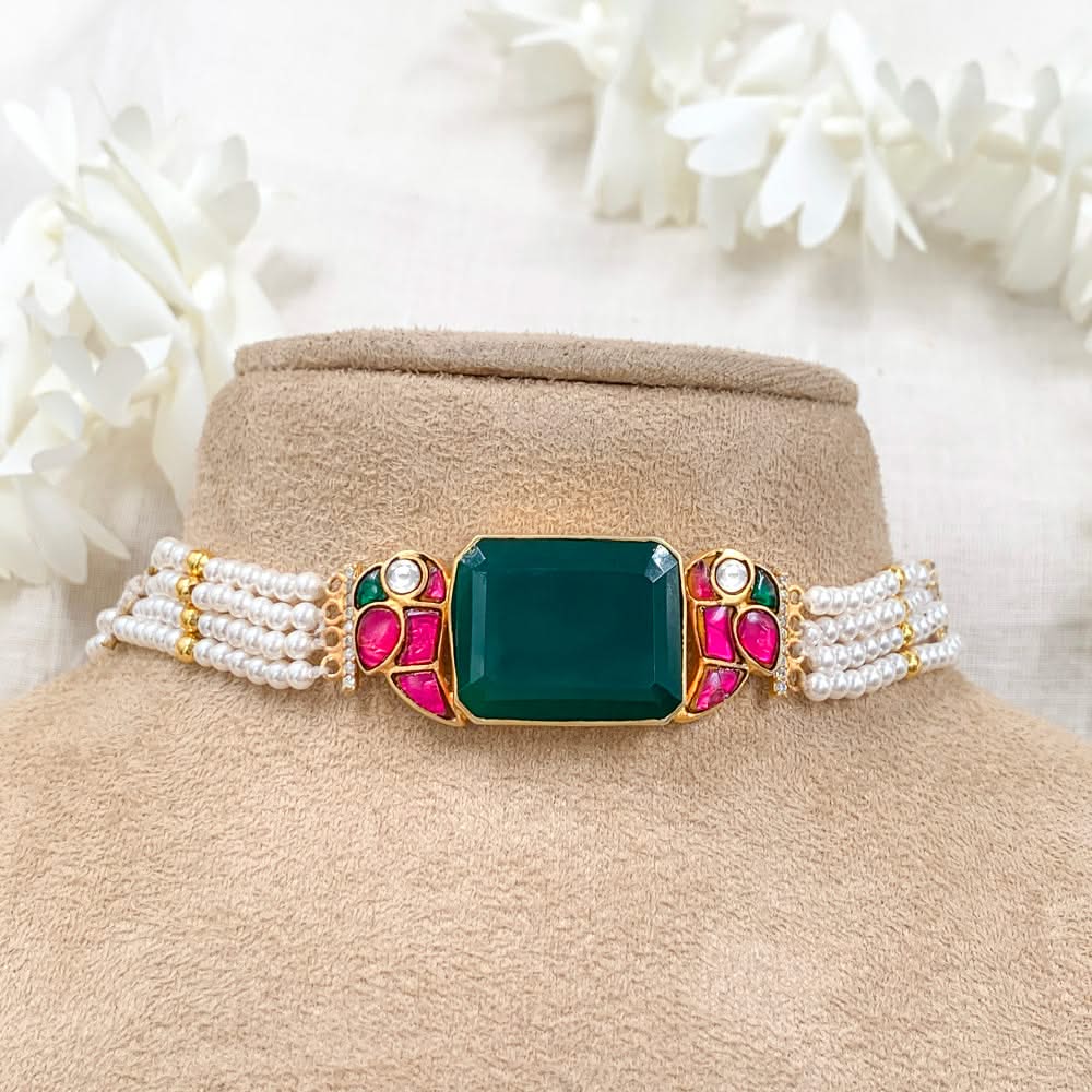 Mithu Pearl Silver 24k Gold Plated Necklace