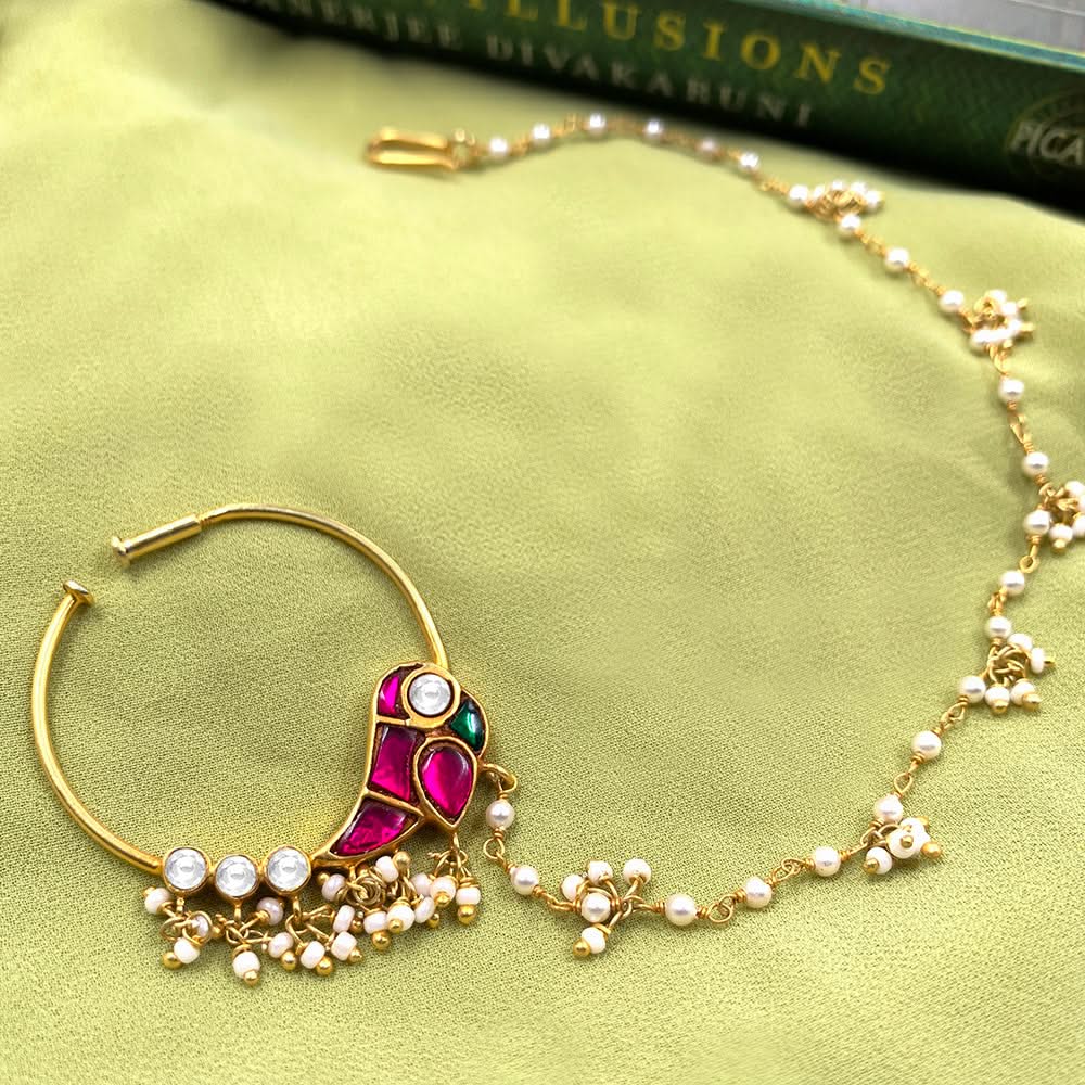 Mithu Rajkumari Silver 24k Gold Plated Nath