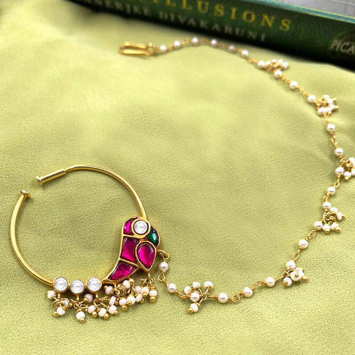 Mithu Rajkumari Silver 24k Gold Plated Nath