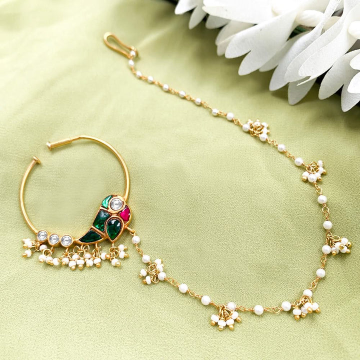 Mithu Rajkumari Silver 24k Gold Plated Nath